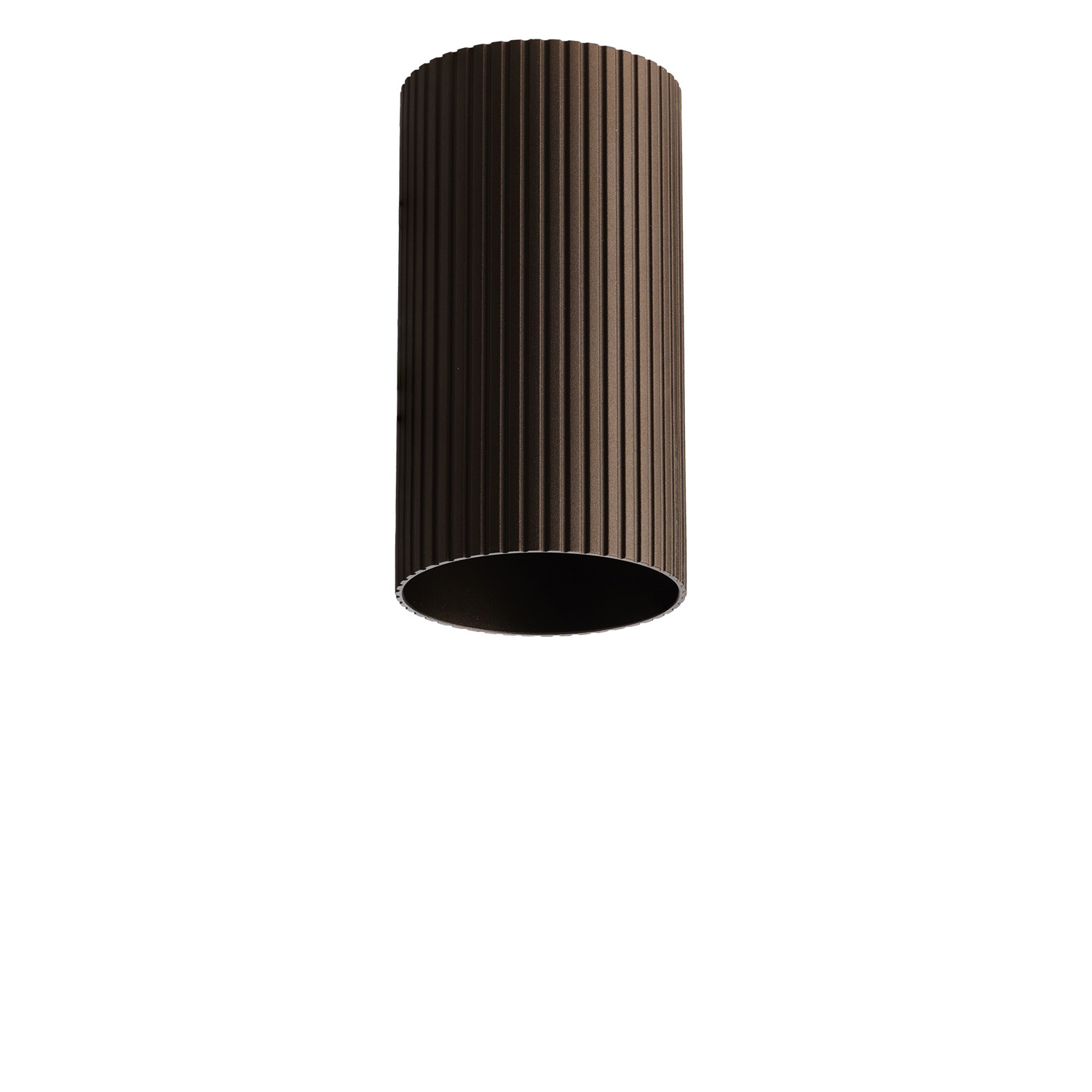 Bodové svetlá - Minimalistické bodové svietidlo Lucas Ribbed Tube 10 kávová