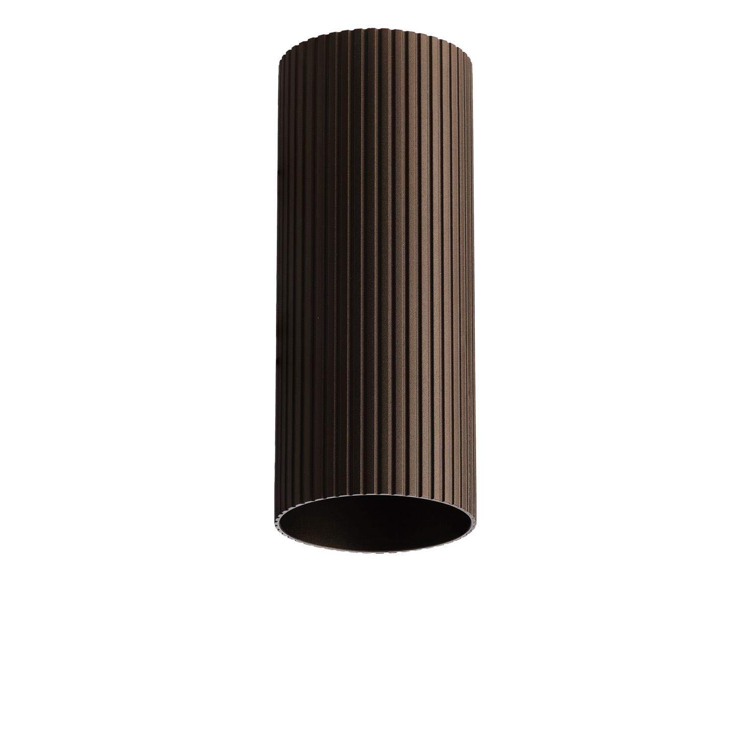 Bodové svetlá - Minimalistické bodové svietidlo Lucas Ribbed Tube 30 kávová